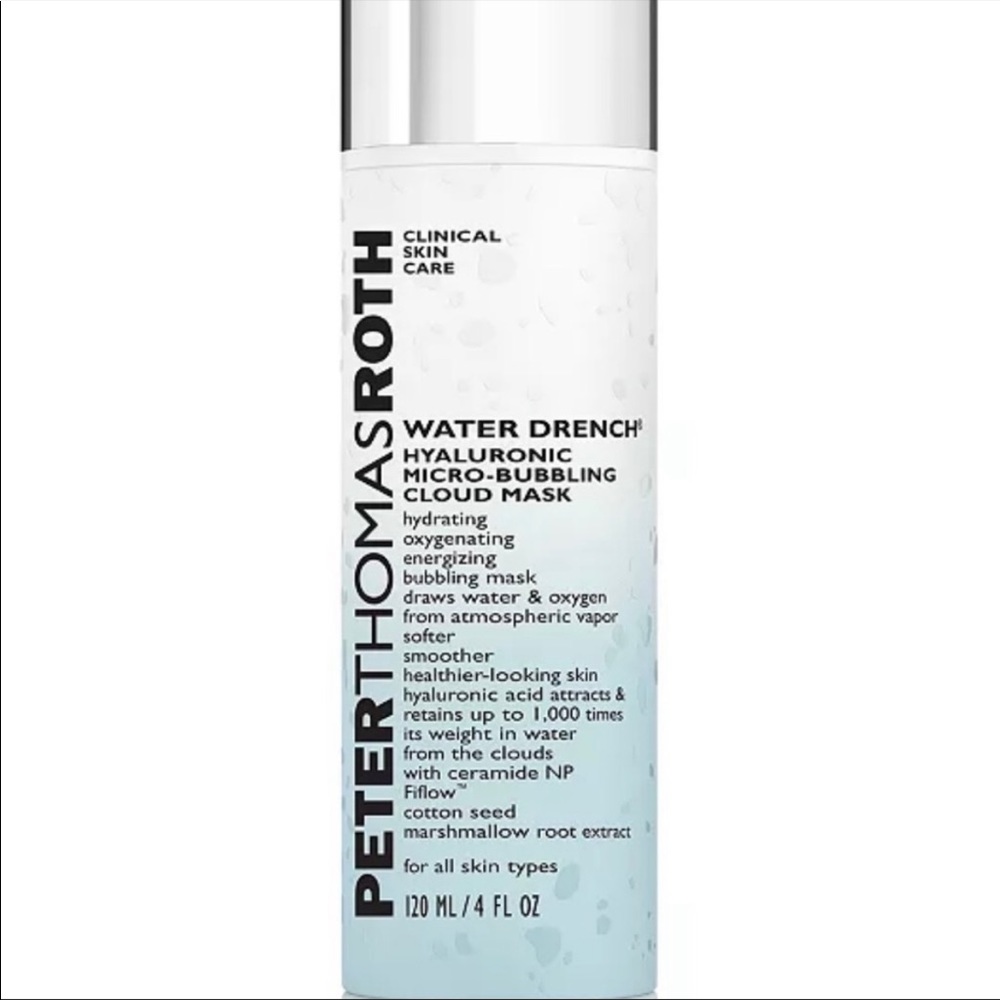 Peter Thomas Roth Water Drench® Hyaluronic Micro-Bubbling Cloud Mask 4 oz. NWT